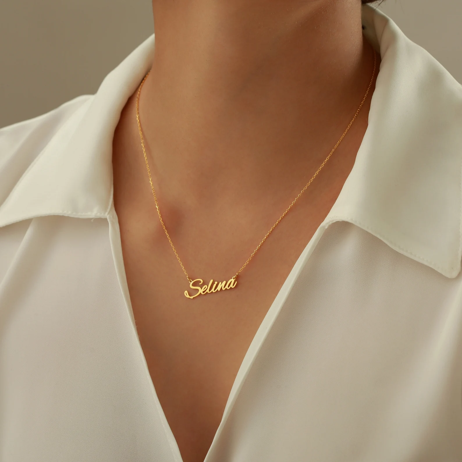 Gold Name Necklace, Minimalist Name Jewelry